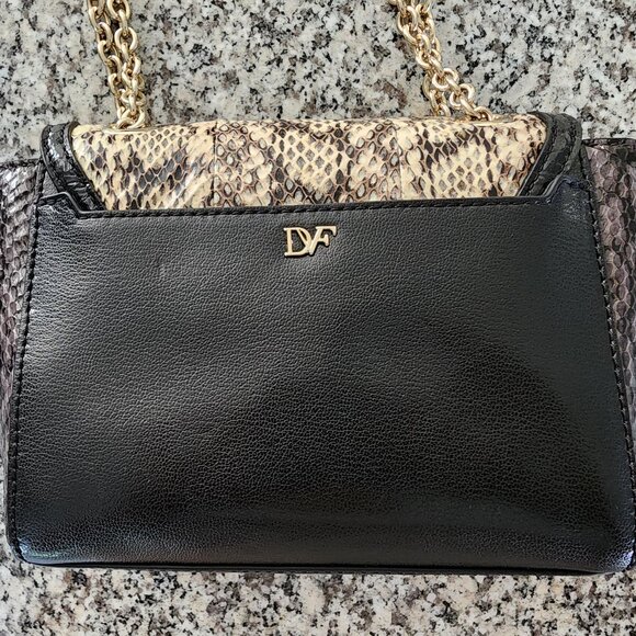 BNWT β Diane Von Furstenberg Snake Skin & Leather Crossbody π€β¨(#103) - Picture 4 of 14